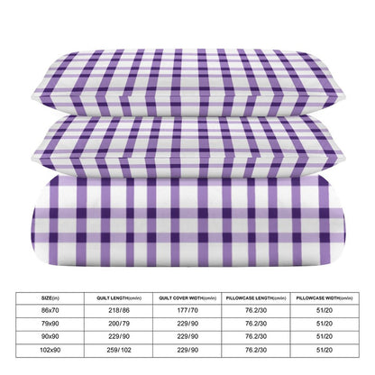 3-Piece Duvet Set-90"x90" Full/Queen Tiger Purple Plaid