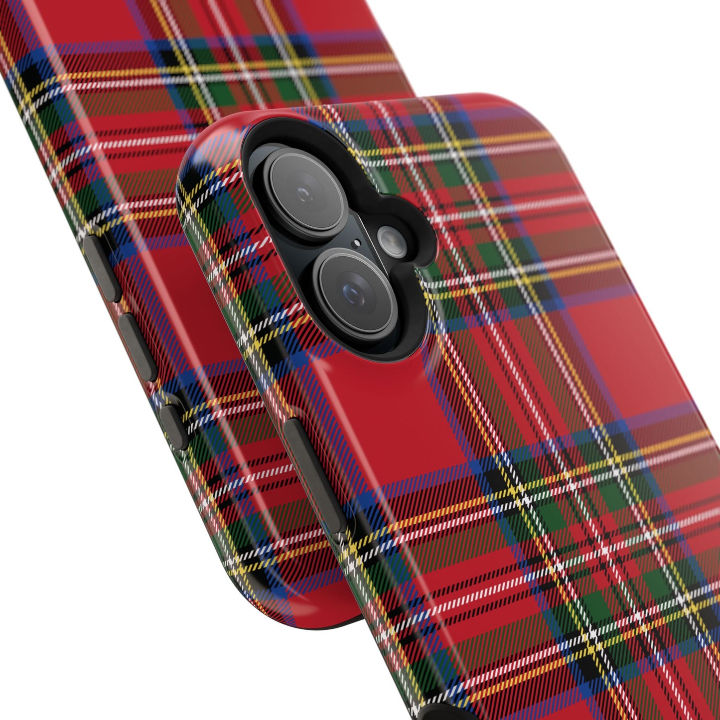 Impact-Resistant Phone Case-Holiday Tartan Plaid Red