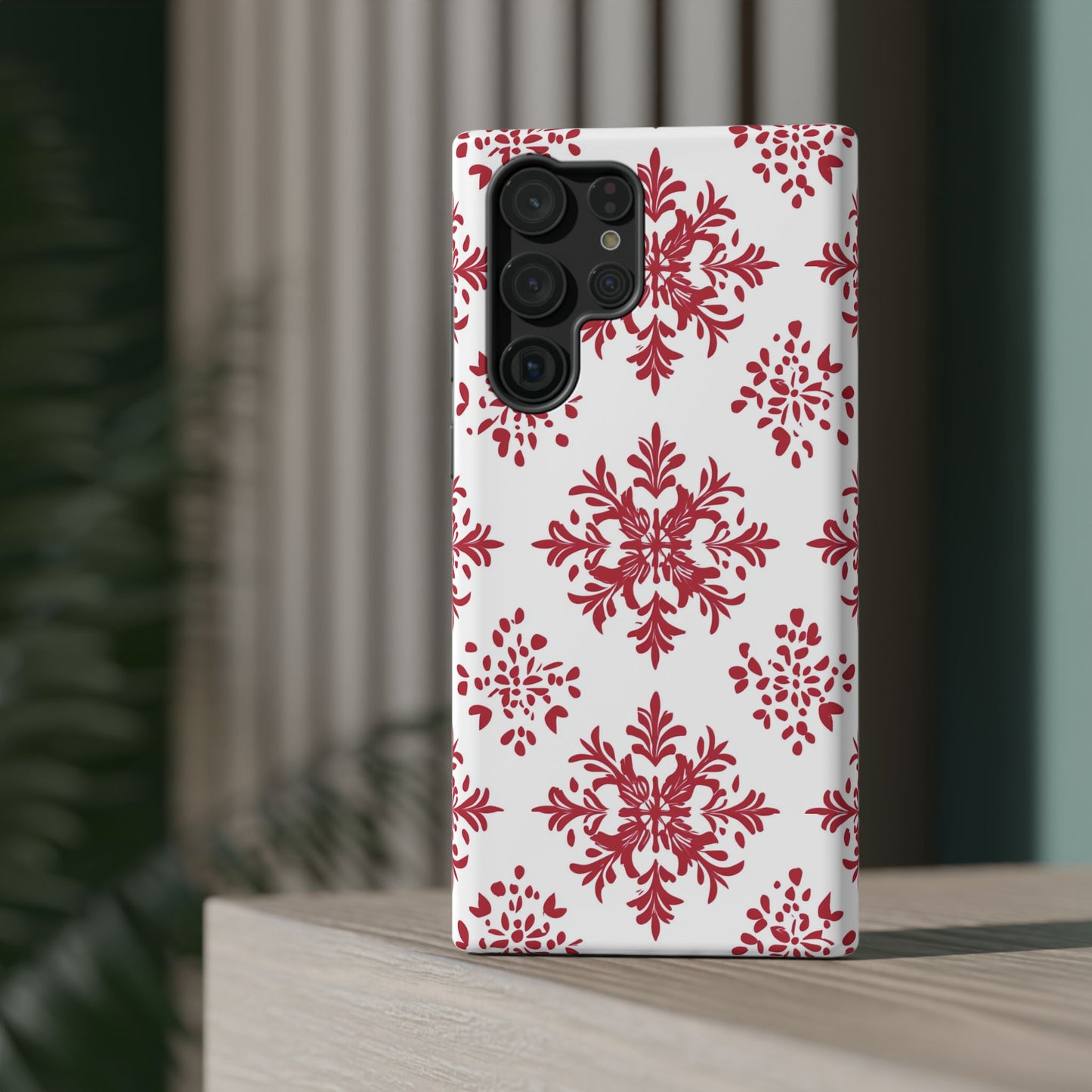 Impact-Resistant Cases-Delicate Red Snowflakes