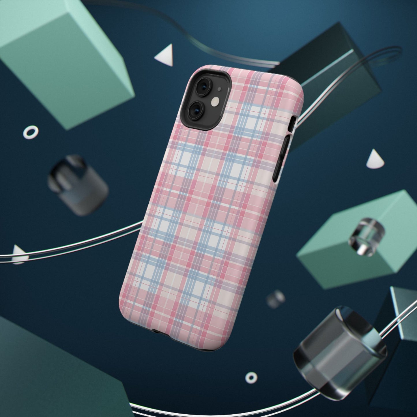 Impact-Resistant Cases-Spring Plaid Pink Blue