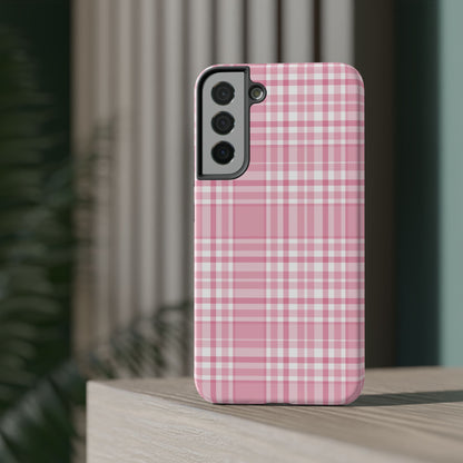 Impact-Resistant Phone Case - Easter Plaid Pink