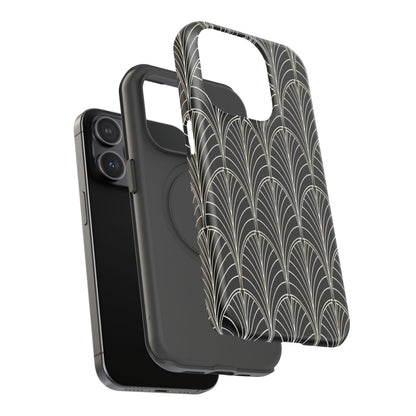 Impact-Resistant Phone Case- Art Deco Black Beige