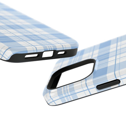 Impact-Resistant Phone Case - Easter Plaid Blue