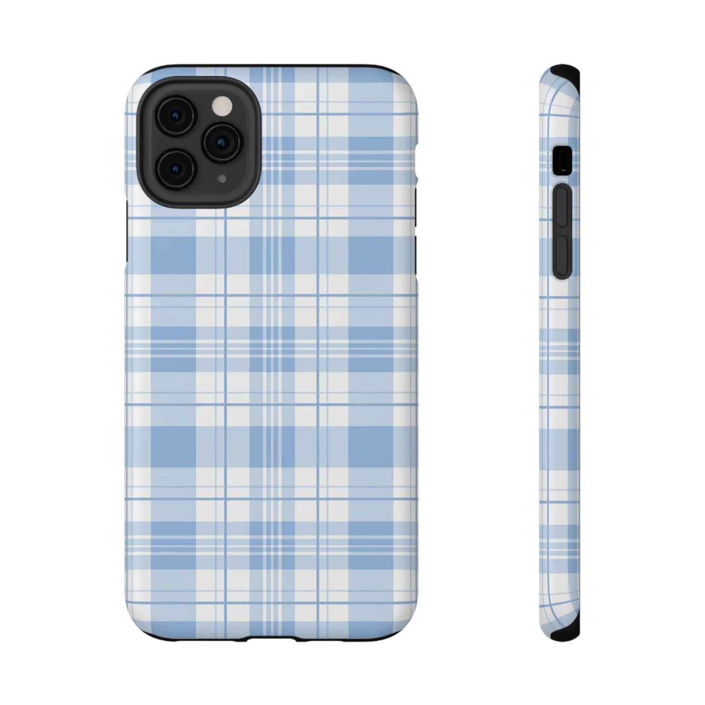 Impact-Resistant Phone Case - Easter Plaid Blue