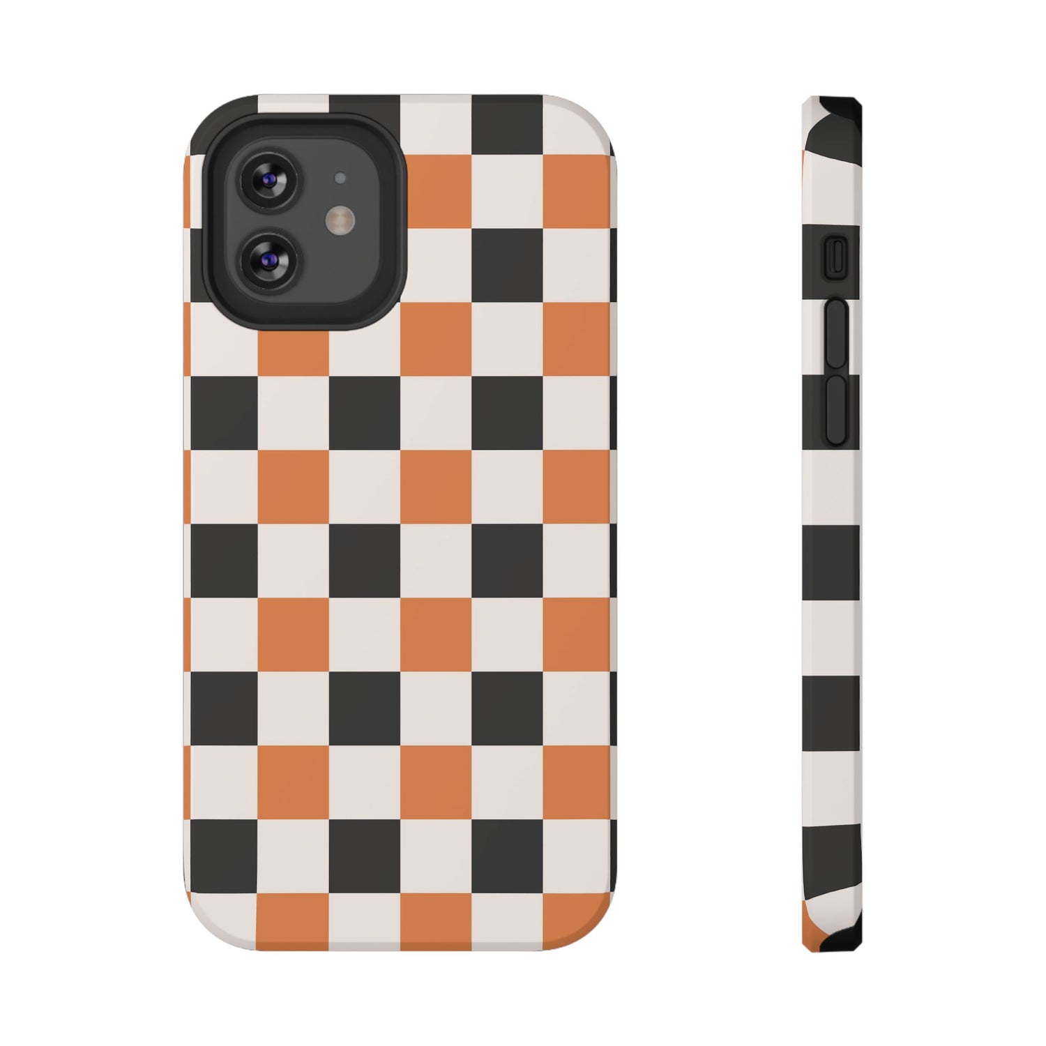 Trendy Halloween Checkerboard Phone Case | Impact-Resistant, iPhone, Samsung