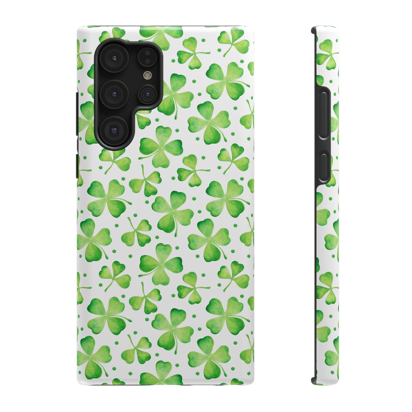 Impact-Resistant Phone Case- Watercolor Clovers