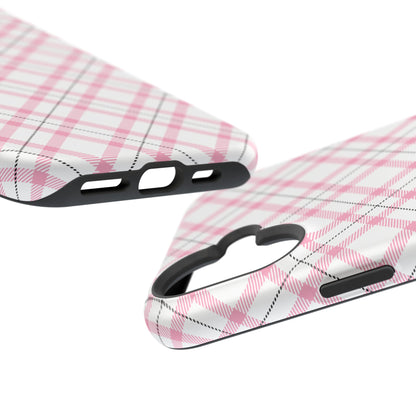 Impact-Resistant Phone Case - Pink Black Plaid