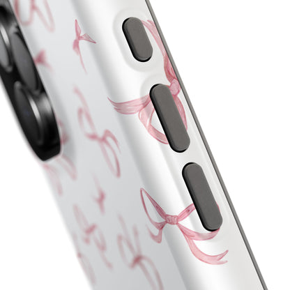 Impact-Resistant Phone Case - Coquette Bows Pink