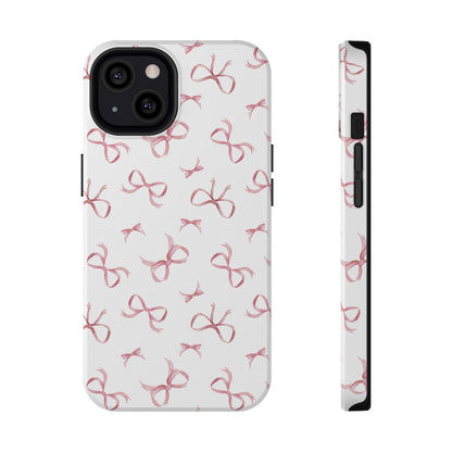 Impact-Resistant Phone Case - Coquette Bows Pink