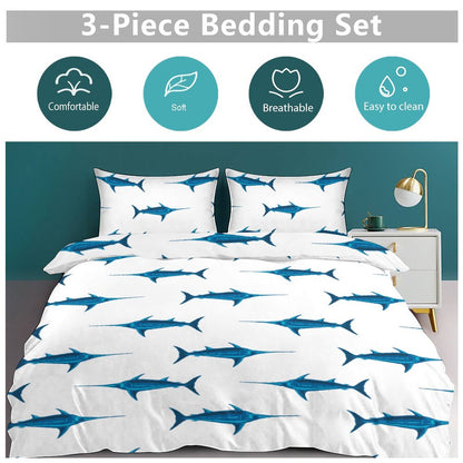 3-Piece Bedding Set-86"×70"/ 218×177cm (Dual-sidede Printing)