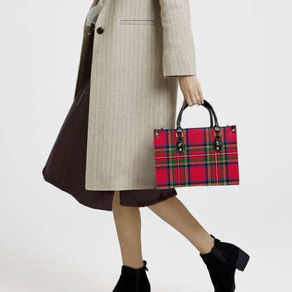 Structured Handbag-Holiday Red Tartan Plaid