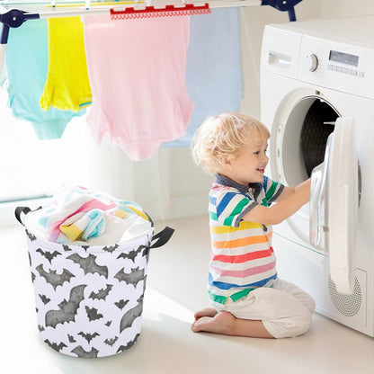 Collapsible Laundry Hamper- Halloween Watercolor Bats