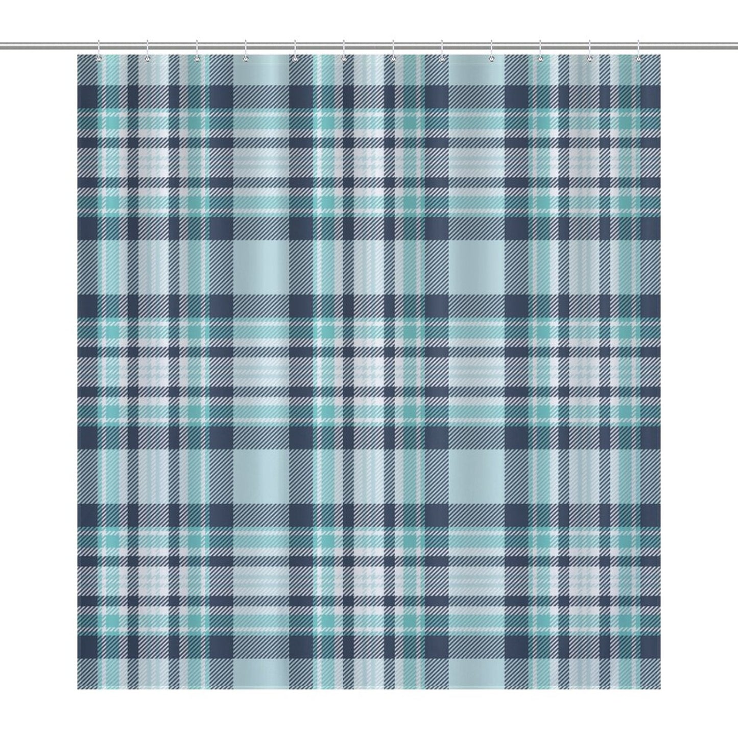 Lightweight Shower Curtain- All the Blues Plaid