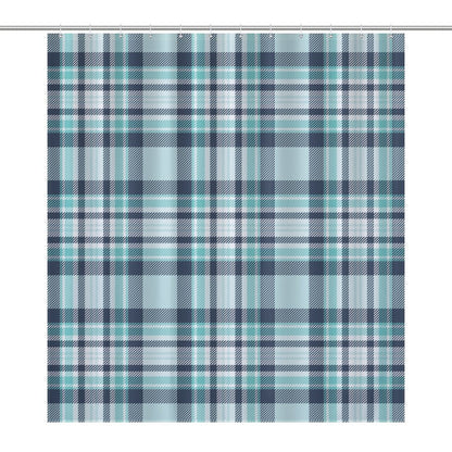 Lightweight Shower Curtain- All the Blues Plaid