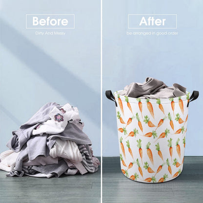 Collapsible Laundry Hamper- Watercolor Carrots