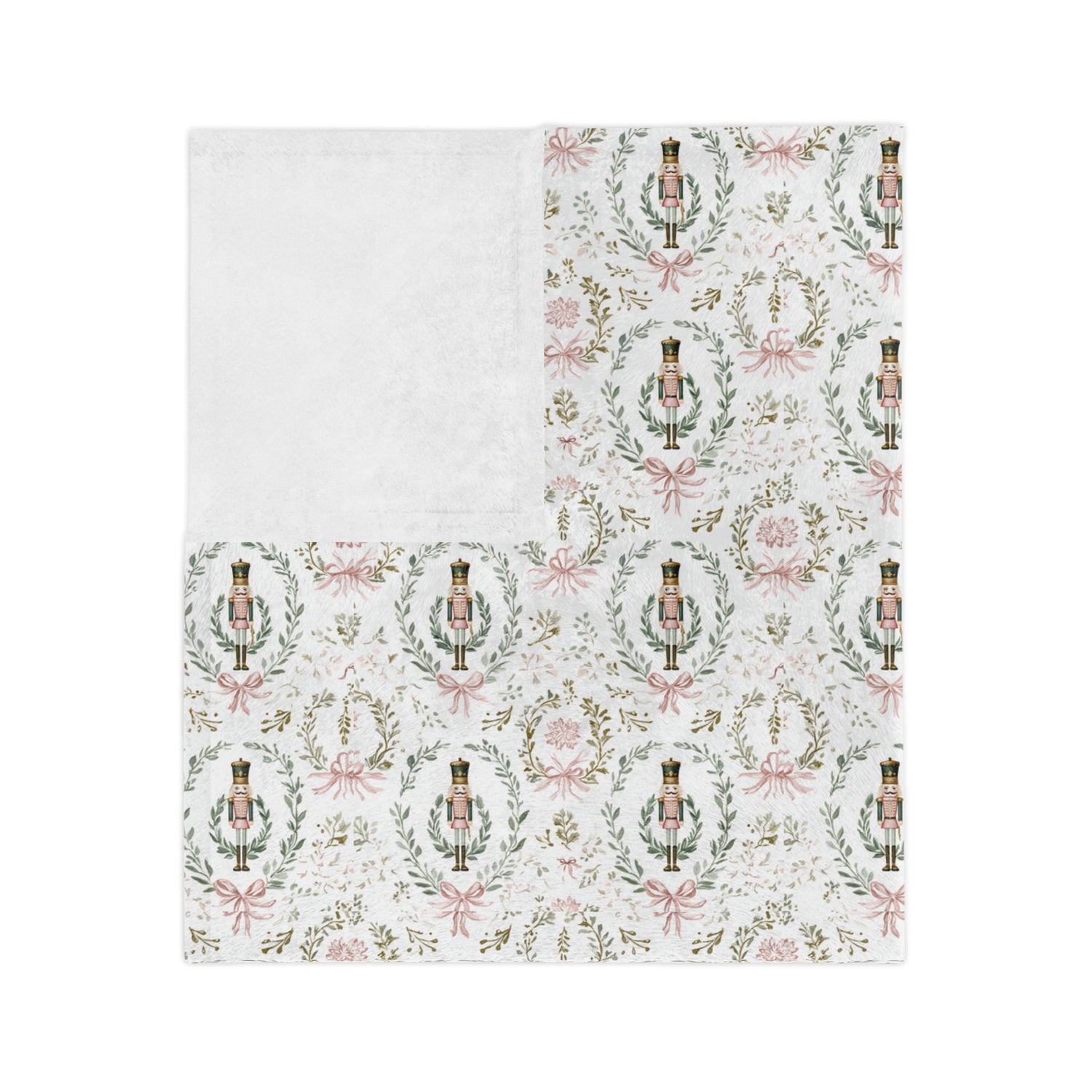 Cozy Velveteen Plush Blanket for Winter, Elegant Nutcracker