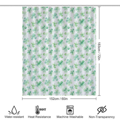 Lightweight Shower Curtain- Watercolor Clovers