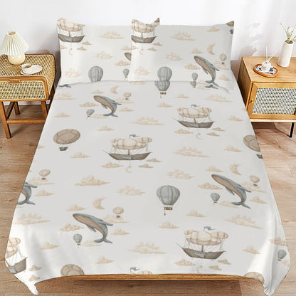 3-Piece Bedding Set-86"×70"/ 218×177cm (Dual-sidede Printing)