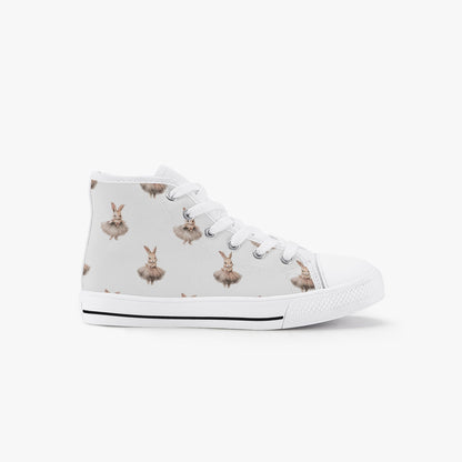 Girls Ballerina Bunnies Kid’s High-Top Canvas Shoes