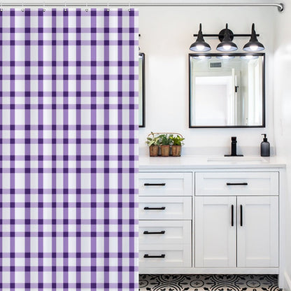 Lightweight Shower Curtain- Tiger Purple Plaid