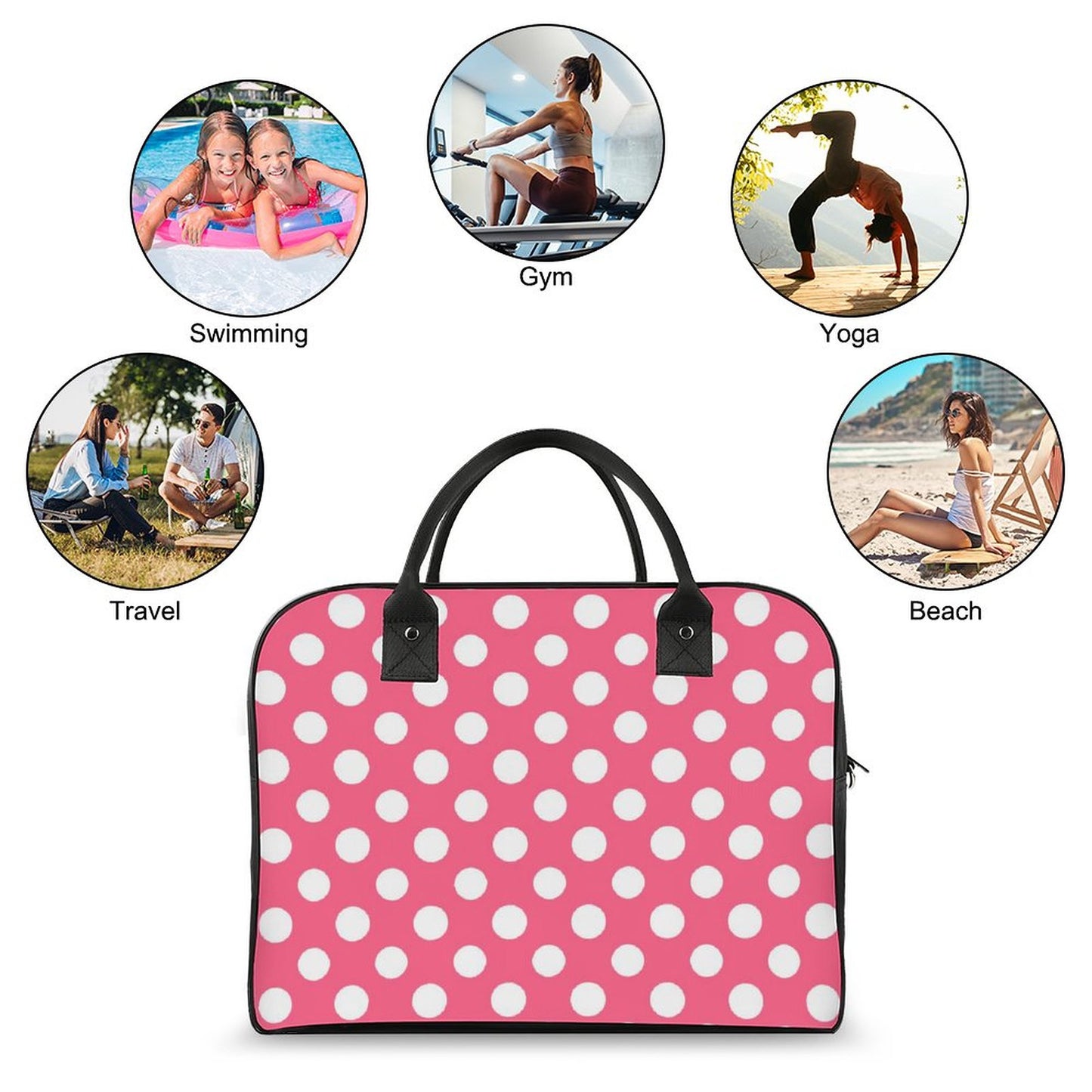 Travel Bag Pink and White Polka Dots
FREE SHIPPING