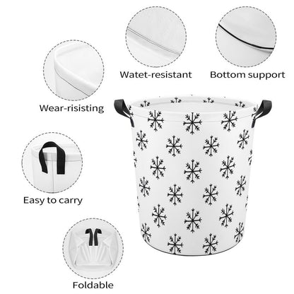 Collapsible Laundry Hamper- Sophisticated Snowflakes