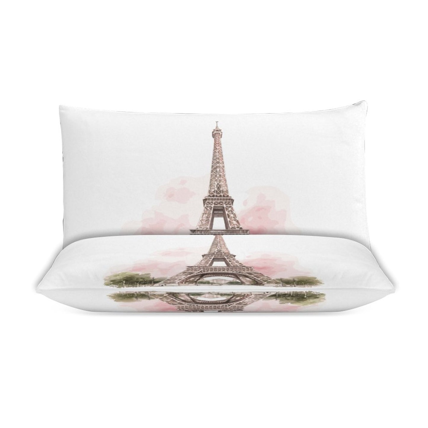 Watercolor Paris Eiffel Tower Bedding Set-90"x90" Full, Queen Duvet Cover