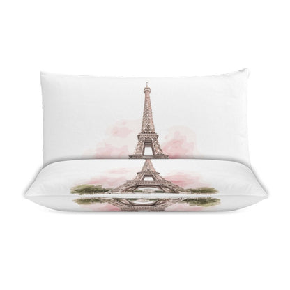 Watercolor Paris Eiffel Tower Bedding Set-90"x90" Full, Queen Duvet Cover