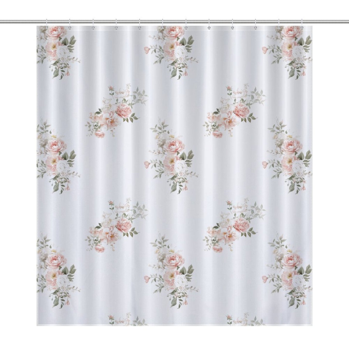 Lightweight Shower Curtain- Elegant Coral Floral