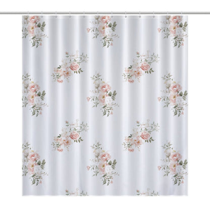 Lightweight Shower Curtain- Elegant Coral Floral