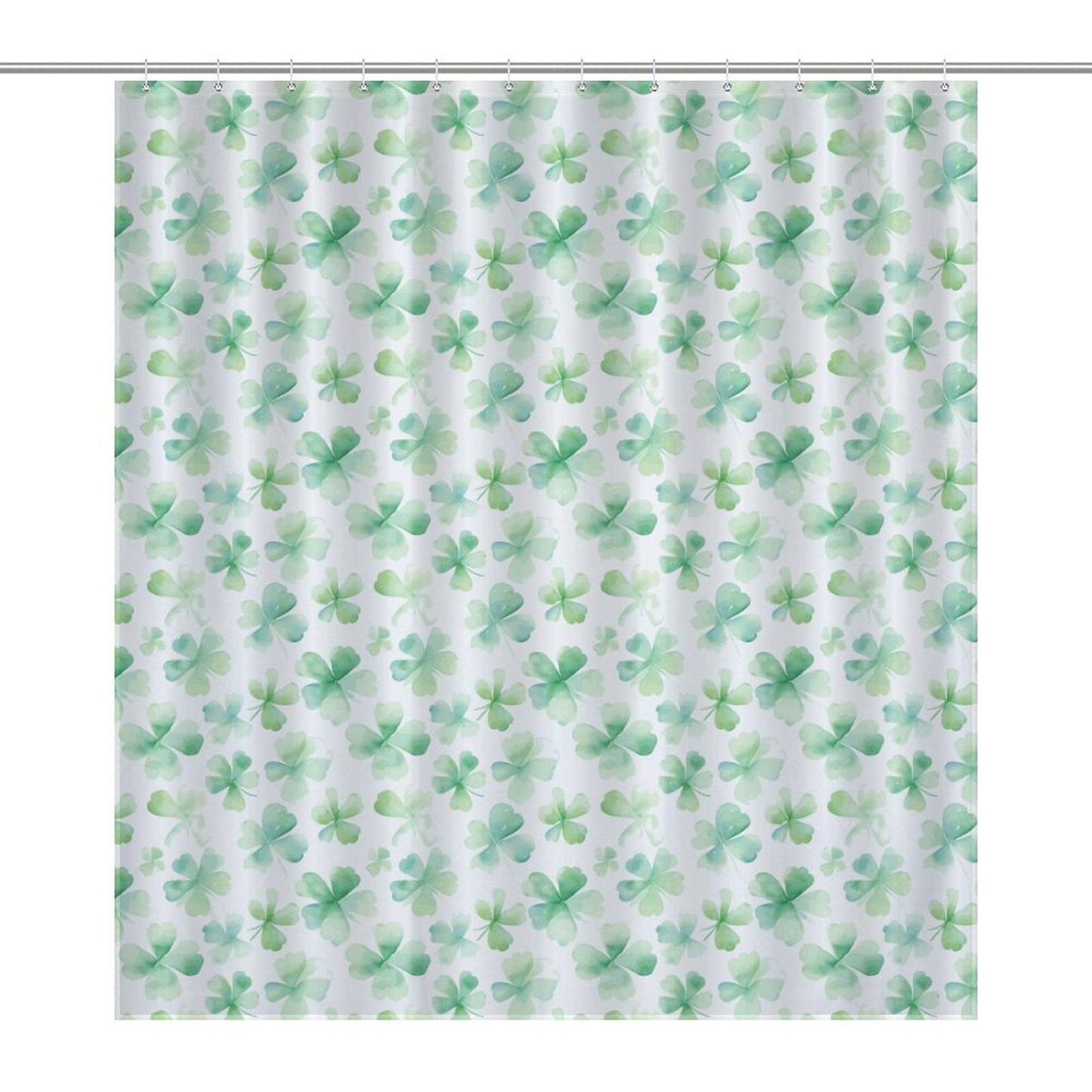 Lightweight Shower Curtain- Watercolor Clovers