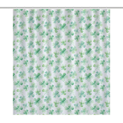 Lightweight Shower Curtain- Watercolor Clovers