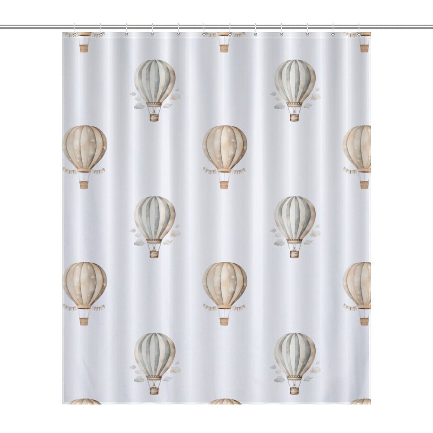 Lightweight Shower Curtain- Neutral Hot Air Balloons