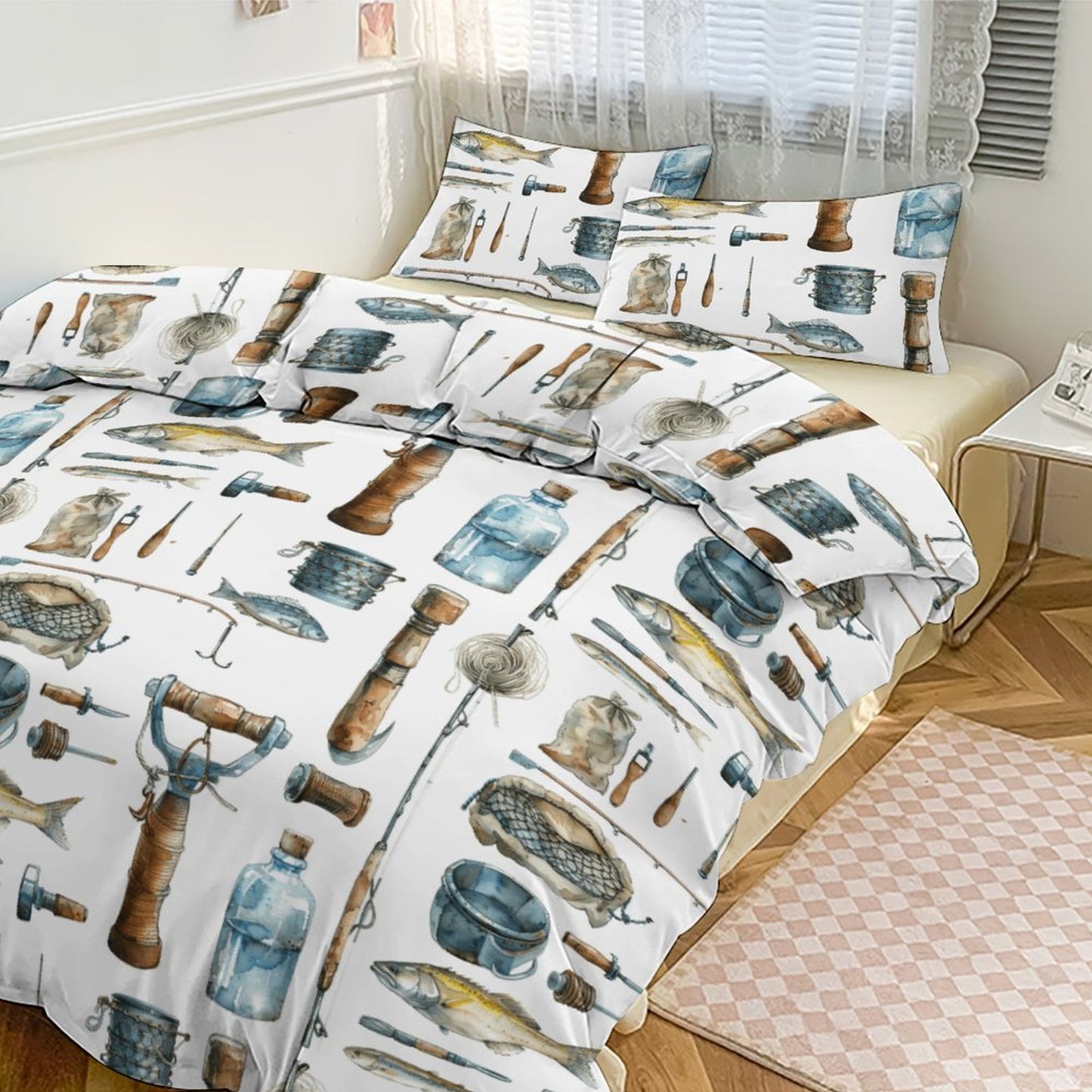 3-Piece Bedding Set-102"x90"/ 259x229cm (Dual-sided Printing)