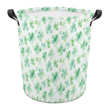 Collapsible Laundry Hamper- Watercolor Clovers