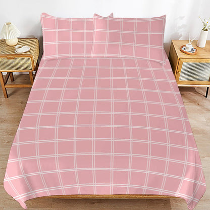 3-Piece Bedding Set-90"x90" Full/Queen Girly Plaid