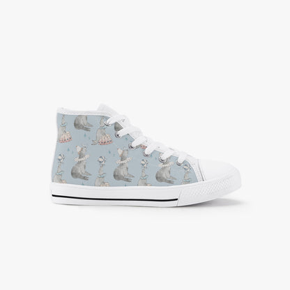 Unisex Circus Seals Kid’s High-Top Canvas Shoes