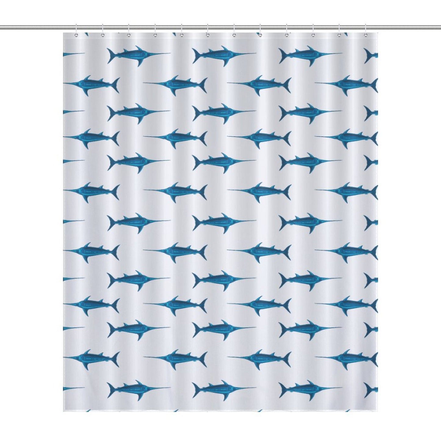 Lightweight Shower Curtain-Preppy Swordfish