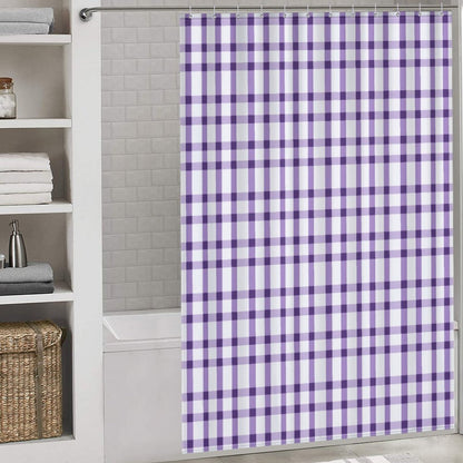 Lightweight Shower Curtain- Tiger Purple Plaid