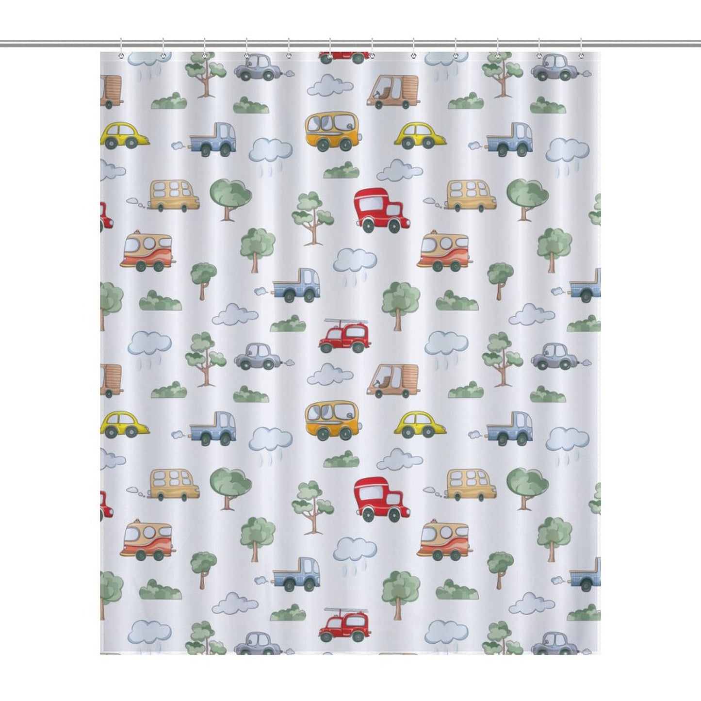 Lightweight Shower Curtain-Cute Cars