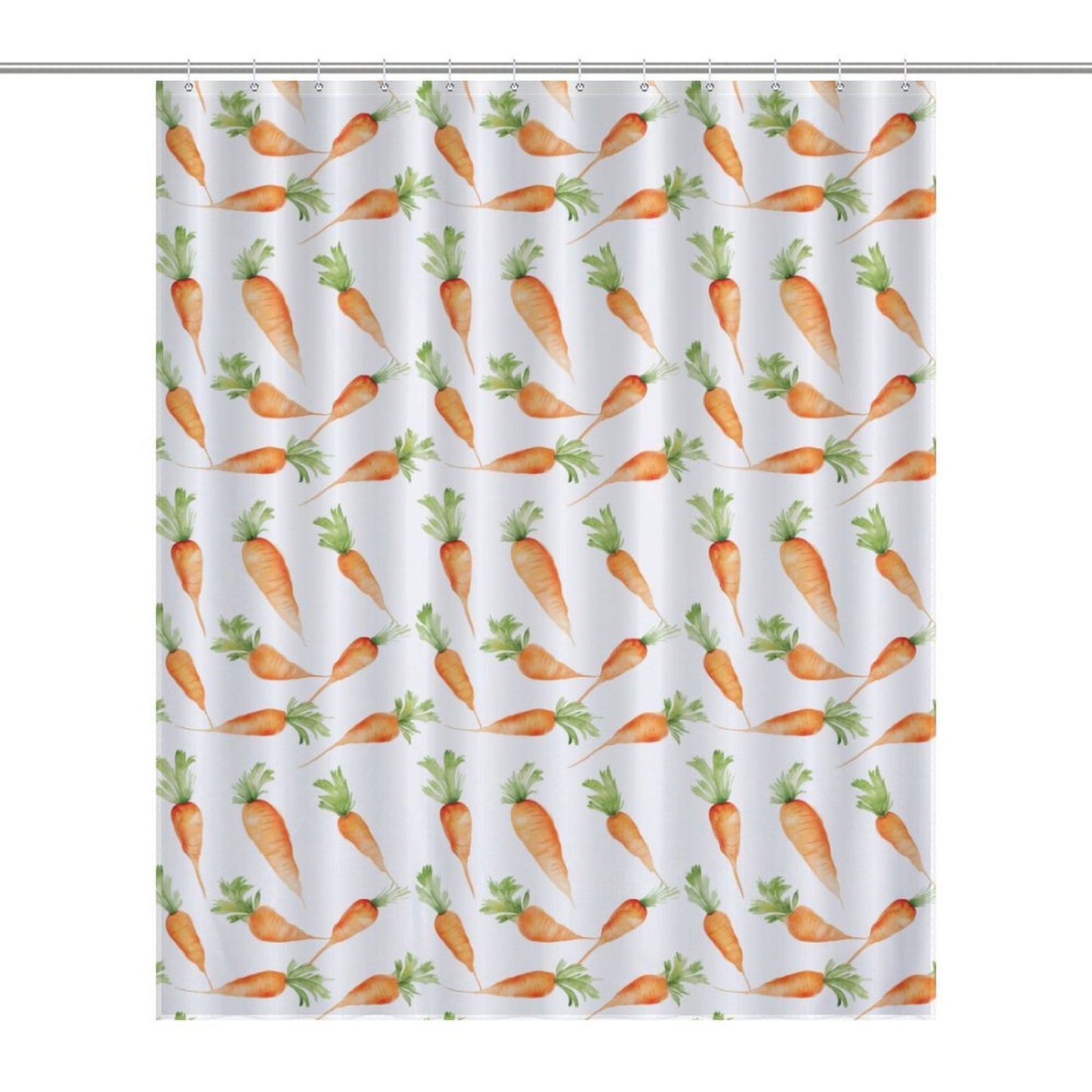 Lightweight Shower Curtain- Watercolor Carrots