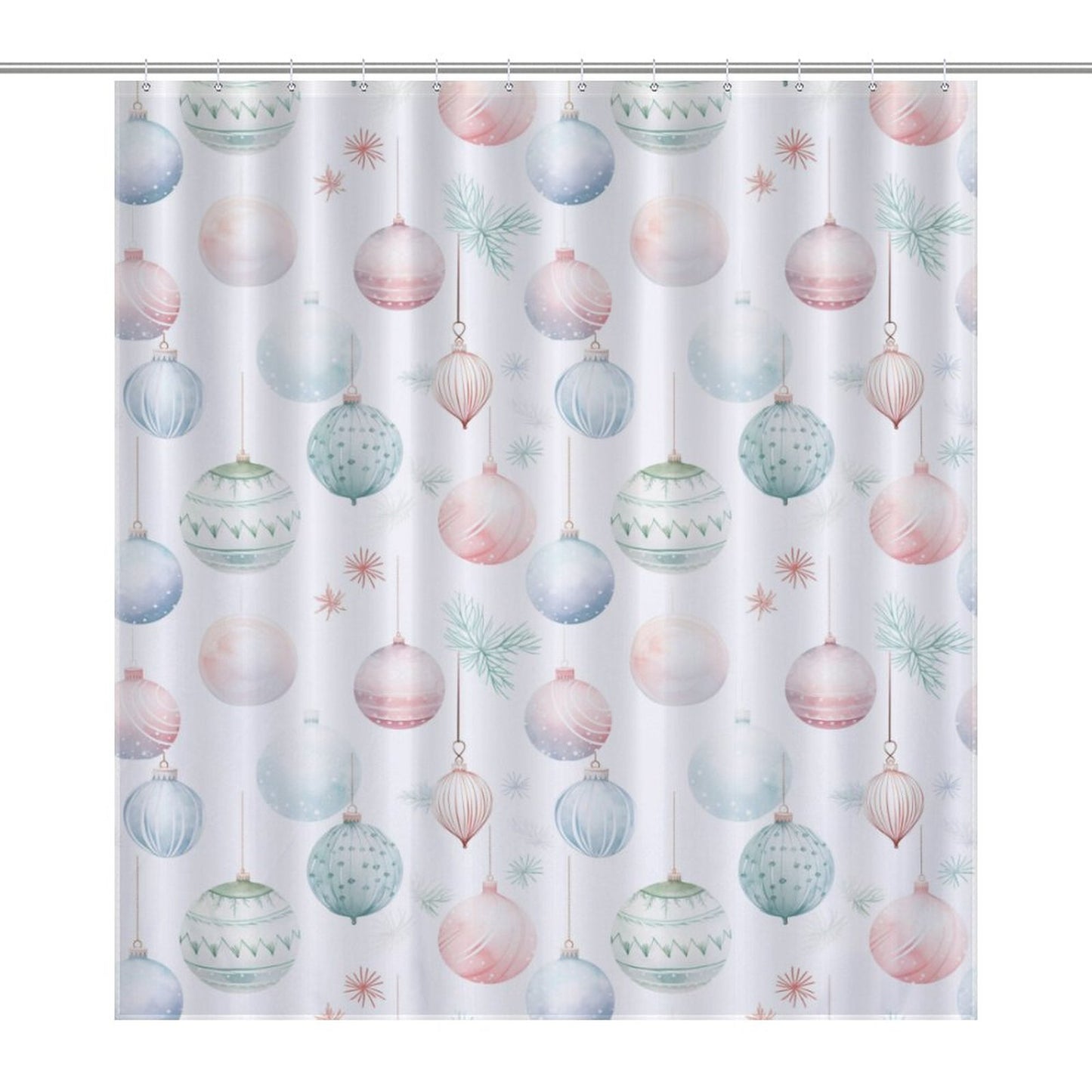 Lightweight Shower Curtain- Pastel Ornaments