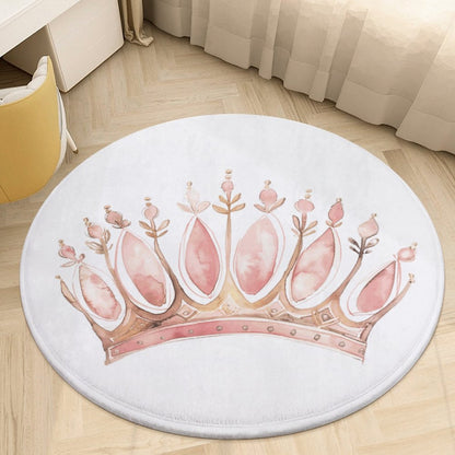 Round Bath Mat- Watercolor Princess Crown