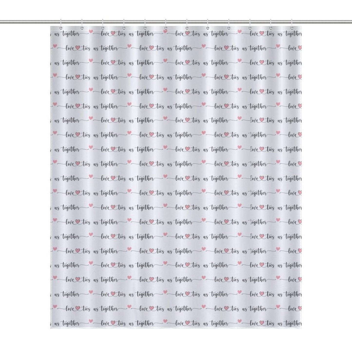 Lightweight Shower Curtain- Valentine's Love Ties