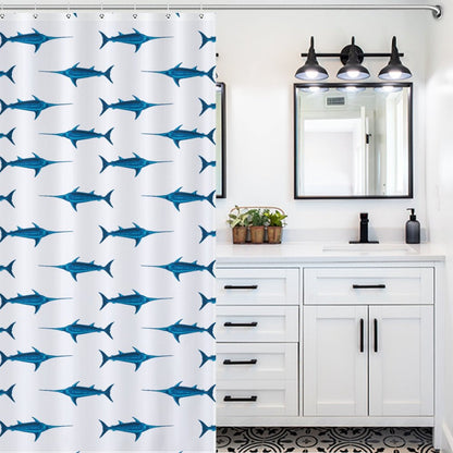 Lightweight Shower Curtain-Preppy Swordfish