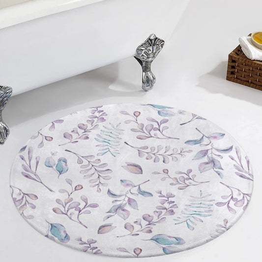 Round Bath Mat- Elegant Lavender Floral