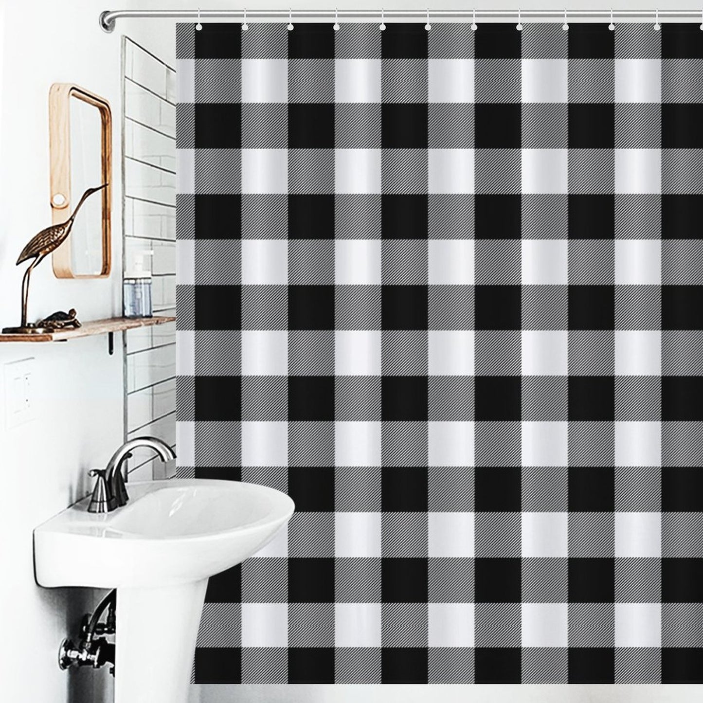 Lightweight Shower Curtain-Buffalo Plaid