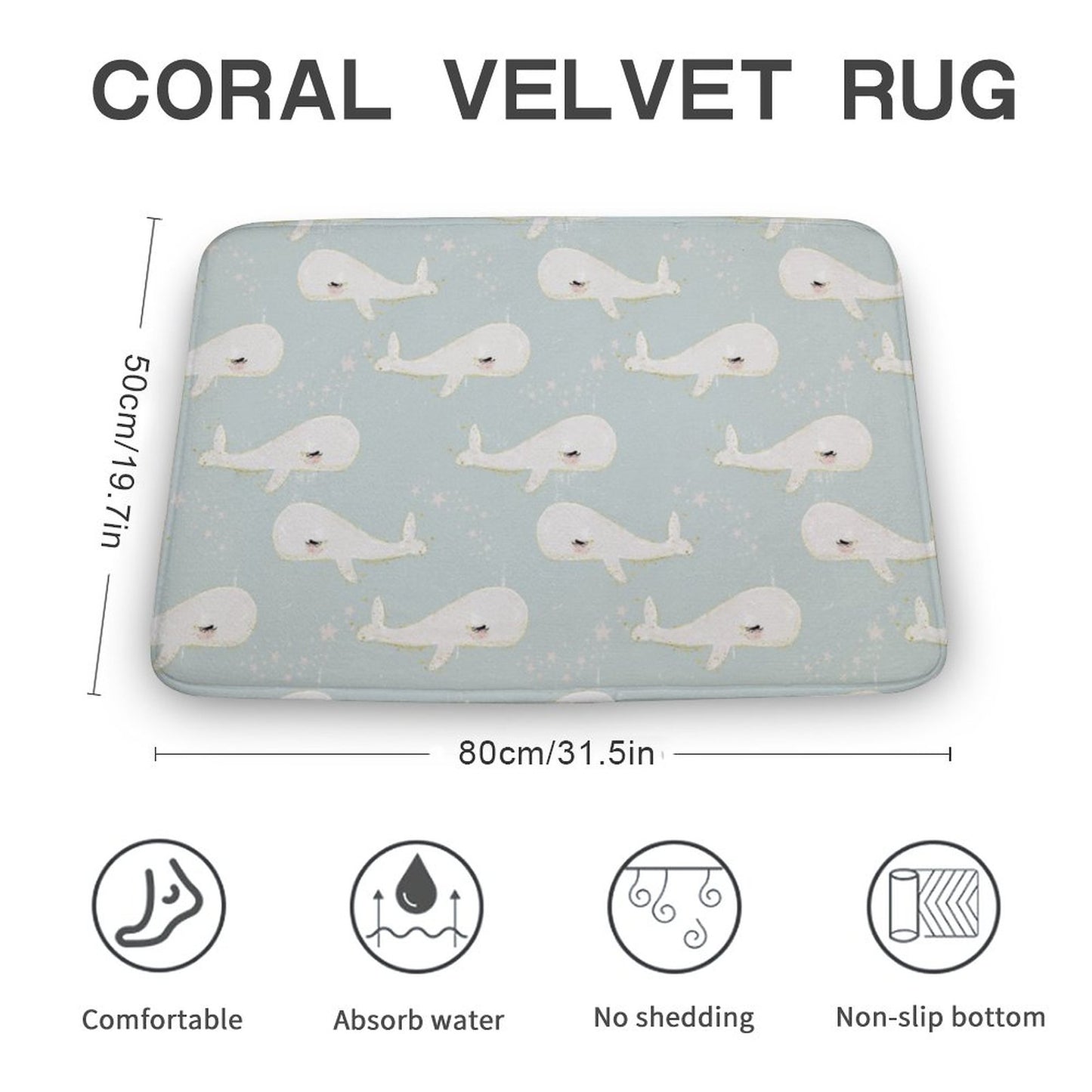 Coral Velvet Rug-19.7"x31.5"/50x80cm