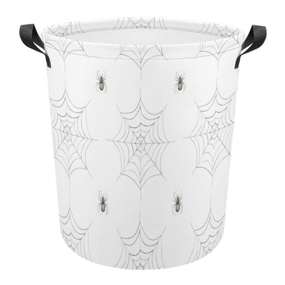 Collapsible Laundry Hamper- Halloween Watercolor Spider Webs