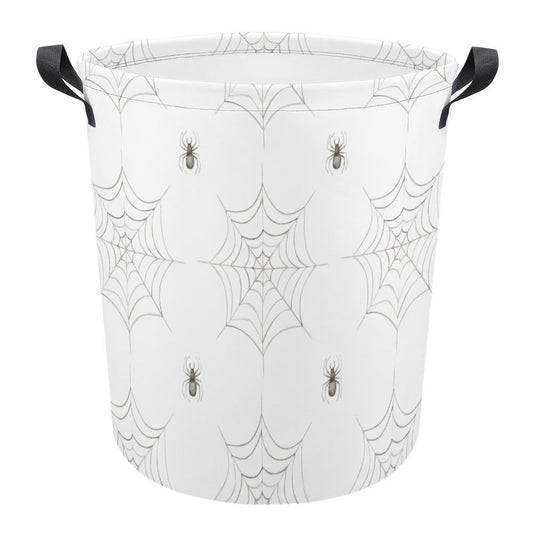 Collapsible Laundry Hamper- Halloween Watercolor Spider Webs